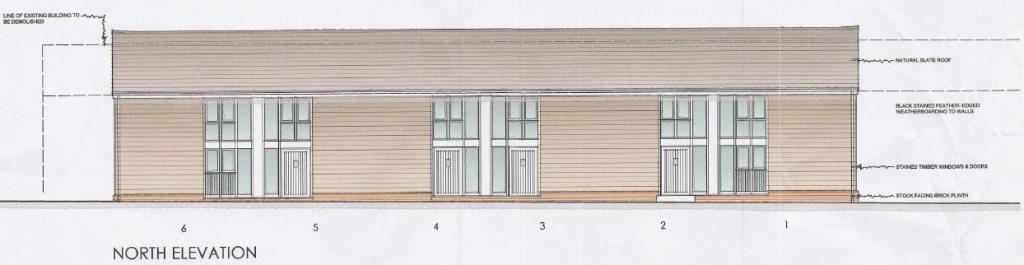 Lot: 44 - TWO COTTAGES, TWO BARNS WITH CONSENT FOR SIX TWO-BEDROOM HOLIDAY COTTAGES AND A POTTERY BARN AND CAR PARK WHICH ARE LET COMMERCIALLY - North Elevation